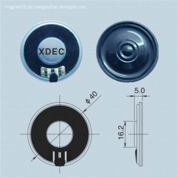 Durchmesser 40 mm Mylar-Lautsprecher 8 Ohm 0,5 W Lautsprechereinheit